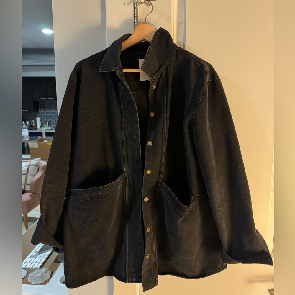 Sezane Will Jacket in Washed Black - XXL